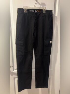 Five Star Black Cargo Pants with Side Pockets - Size 11/30